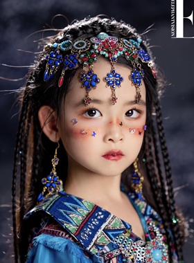 儿童节头饰演出服女生民族风六一舞蹈表演发饰异域风情额饰眉心坠