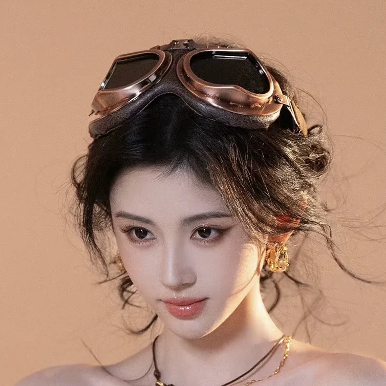 鞠婧祎同款复古哈雷眼镜骑行摩托车越野机车护目镜飞行防风沙风镜