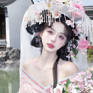 花间令同款汉服鞠婧祎帷帽流苏防晒唐古风舞蹈走秀帽子女斗笠幕篱