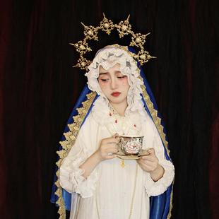 2024Lolita皇冠新娘洛丽塔圣母光环天使发箍巴洛特头饰哥特式发饰