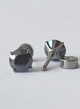 F136医学用植入级钛合金黑色莫桑石耳钉养耳洞耳骨钉耳蜗钉防过敏