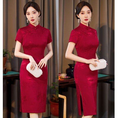 正品妈妈装婚宴礼服旗袍小个子