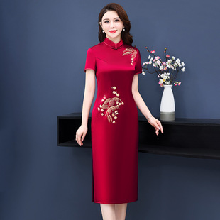 2026夏款喜婆婆婚宴夏装新款改良版旗袍裙妈妈丈母娘优雅连衣裙