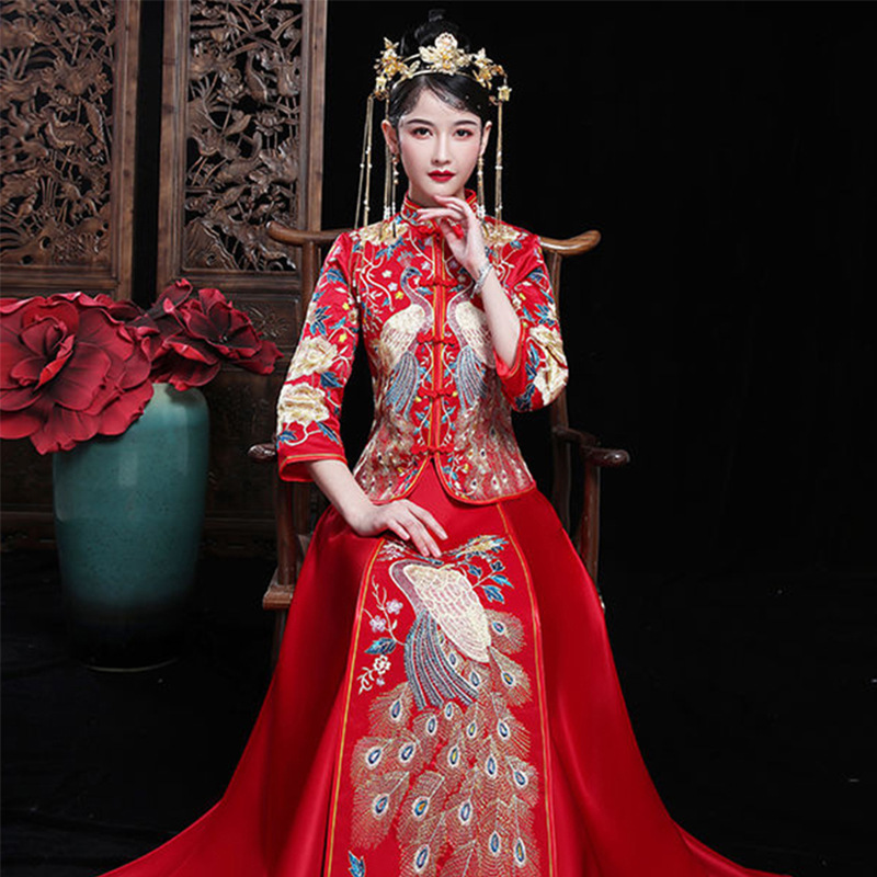 秀禾服婚服夏季2025新款小个子结婚龙凤褂出阁婚服禾秀服大码嫁衣