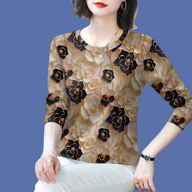 清仓捡漏~2025春秋新款妈妈装长袖圆领打底衫遮肚显瘦T恤女上衣潮,女装/女士精品,T恤,淘宝优惠券,粉丝福利购,淘宝优惠卷