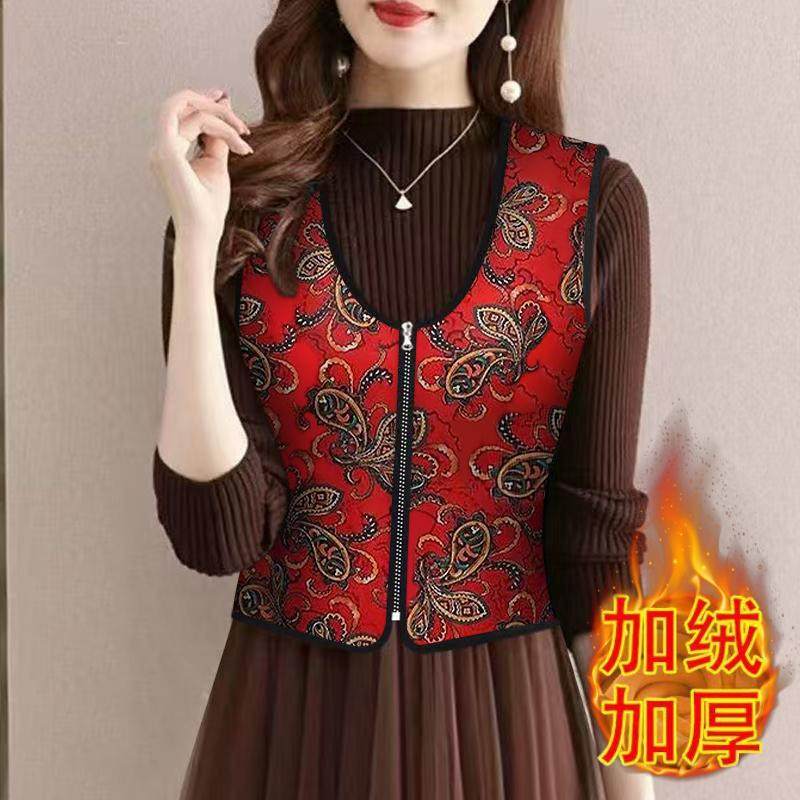 秋冬季女款防寒宽松加绒马甲百搭