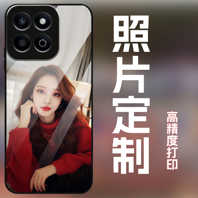 适用荣耀畅玩60plus手机壳定制照片图案私人订制diy全包防摔磨砂保护套玻璃壳个性创意新款男女潮网红