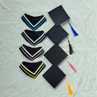 毕业公仔学士服博士帽证书套装毛绒玩具娃娃博士围巾帽子DIY礼物