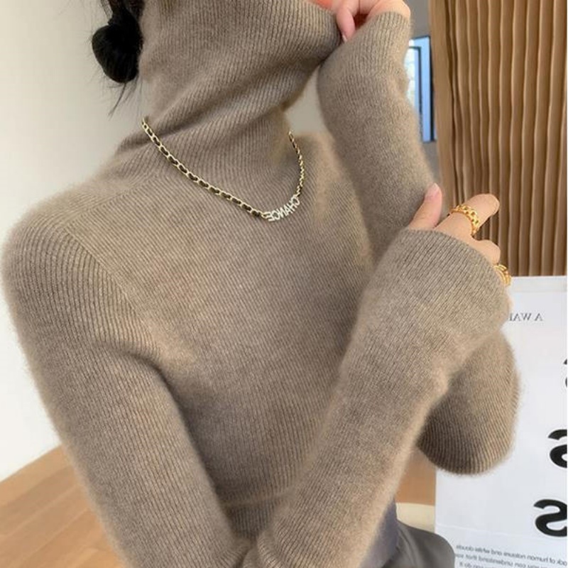 软糯高领针织打底衫女显瘦