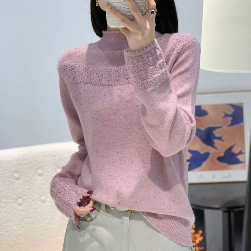 蜜熊绒烫砖半高领毛衣冬季款洋气百搭纯色毛衣针织衫女打底衫上衣,女装/女士精品,毛针织衫,淘宝优惠券,粉丝福利购,淘宝优惠卷