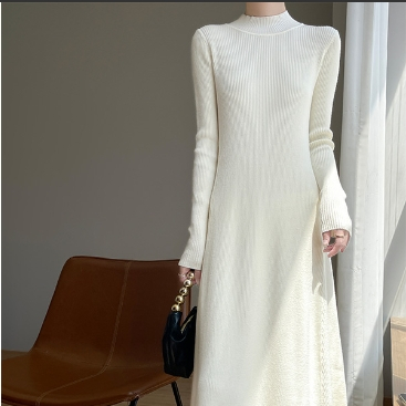 2025新款秋冬过膝半高领打底