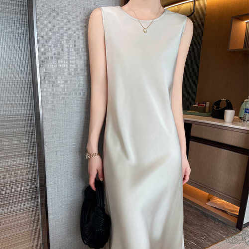 春夏内搭无袖气质圆领真丝高级感