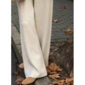 女宽松加厚秋冬直筒拖地垂感外穿白色休闲加长裤 加厚新款 女阔腿裤