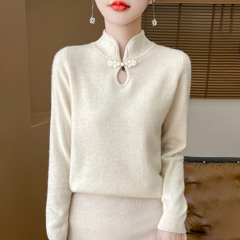 新中式国风立领盘扣长袖