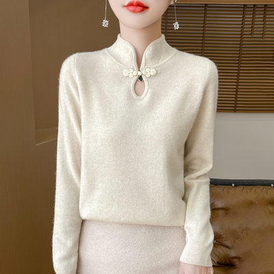 新中式国风立领盘扣长袖