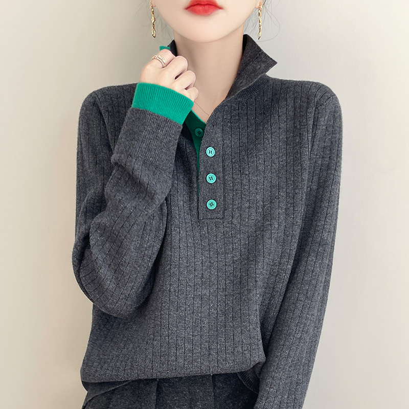 复古慵懒高领毛衣女秋冬