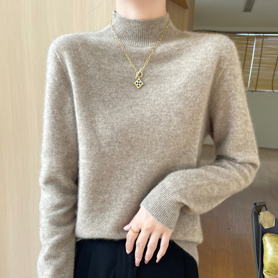 一线无缝秋冬新款半高领毛衣女