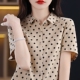 POLO领短袖 2025夏季 女款 纯棉波点衬衫 衬衣百搭显瘦打底上衣 新款