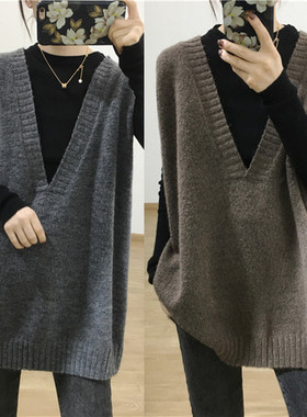 韩国东大门慵懒风秋冬女羊绒马甲