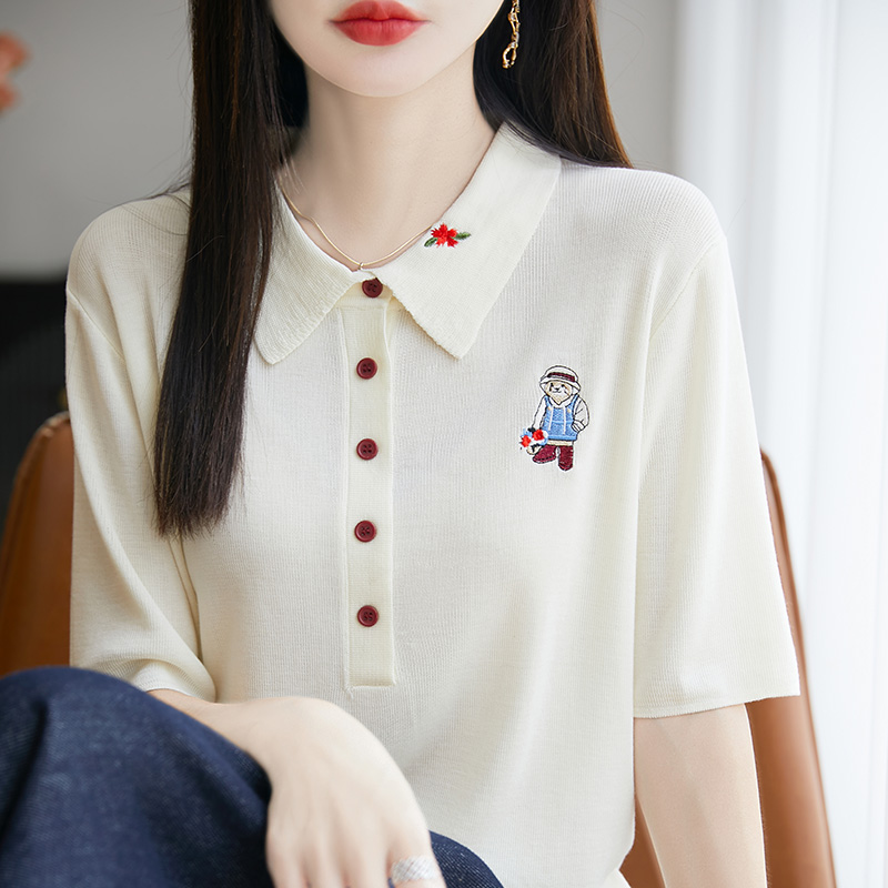 莱赛尔天丝polo领短袖针