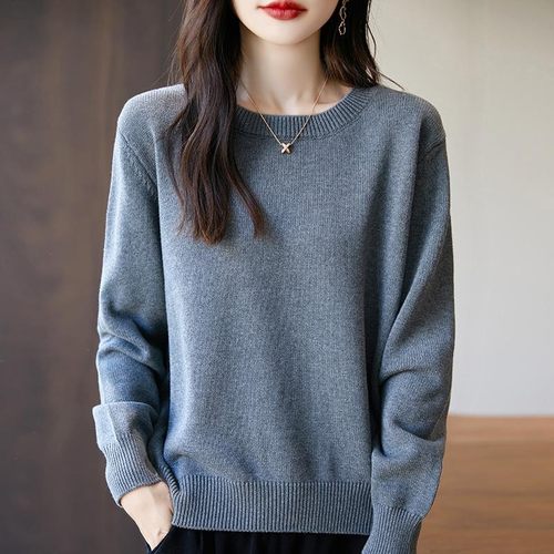 秋冬纯棉线长袖百搭女圆