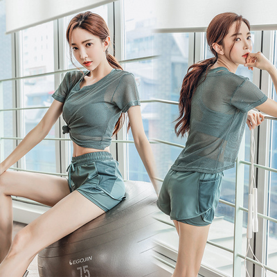 旺彤速干短袖女夏天透气网瑜伽服