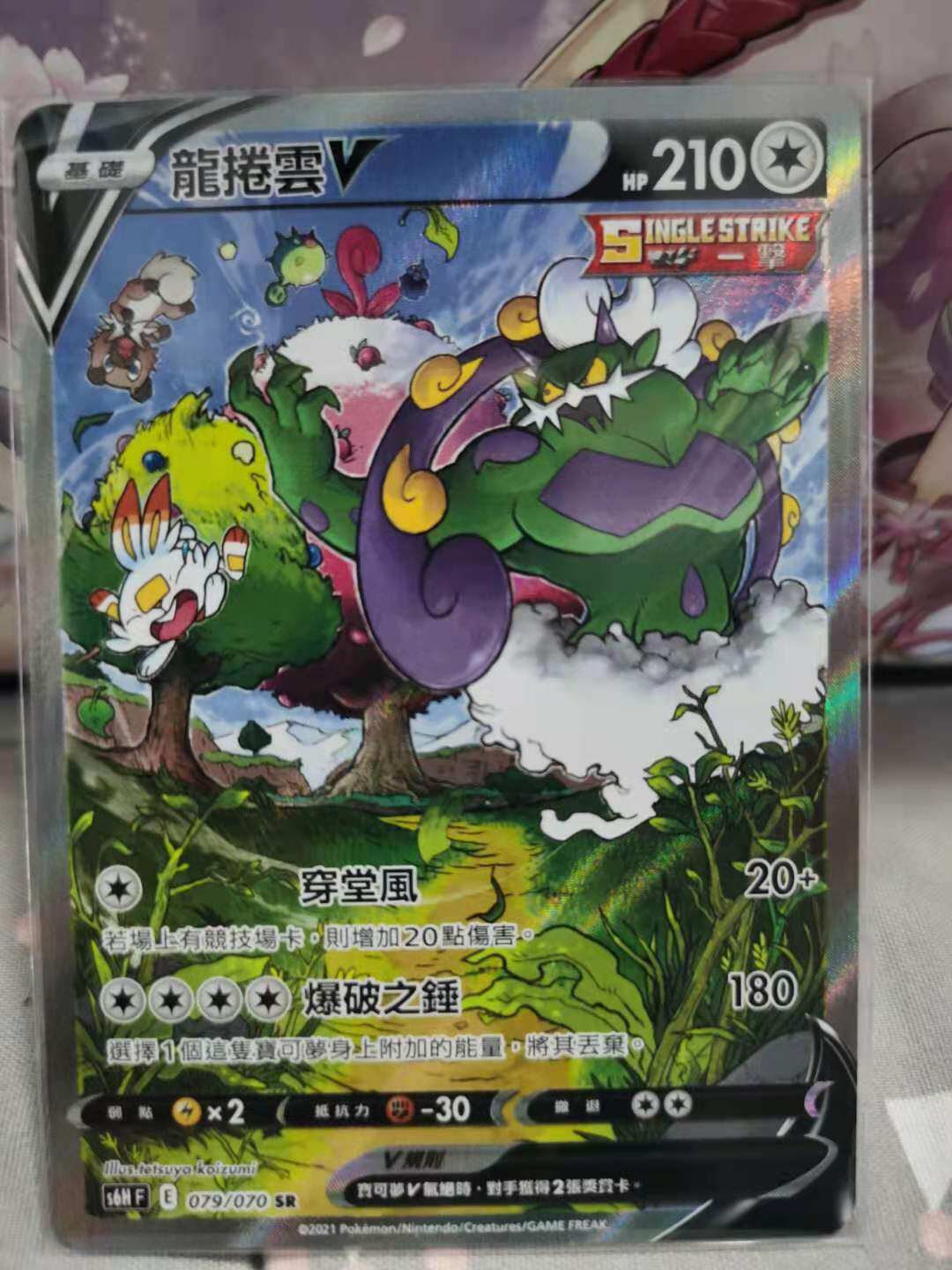 圣城 宝可梦 ptcg 繁体中文 剑盾第十一弹 龙卷云v sr 手绘