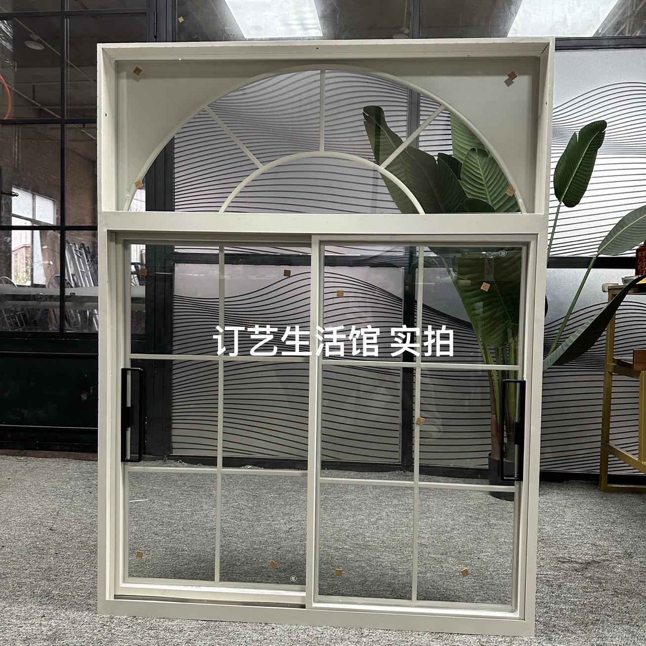 定制不锈钢法式推拉窗户金属铁窗