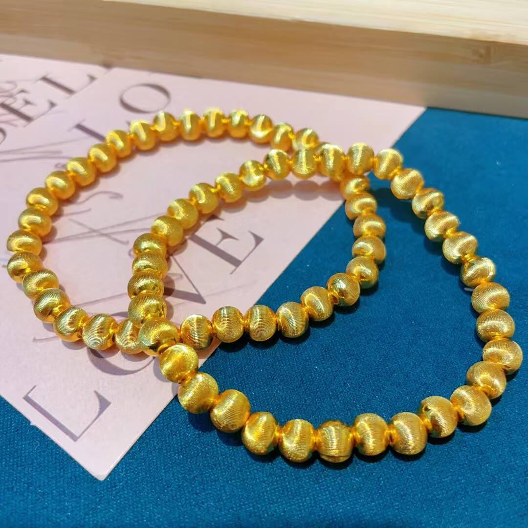 金包银猫眼金珠手串超闪不掉色精品手链串珠转运珠弹力绳女新款图片