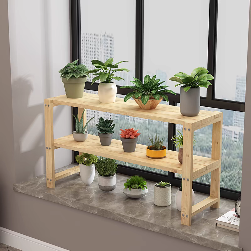 实木花架置物架阳台室内落地式多层多肉花盆架子阶梯式新款