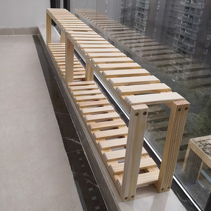 阳台窗户花架多肉花架放在窗台上的花架超窄花架室外多层实木花架