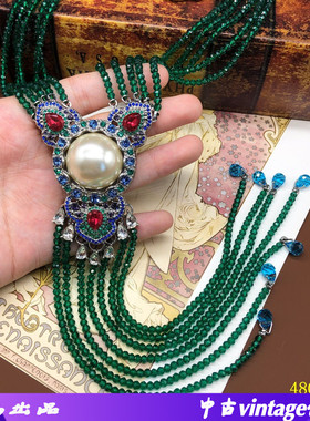 欧美民族风流苏手工制作长款项链