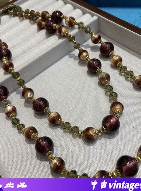 复古意大利穆拉诺琉璃项链古法中