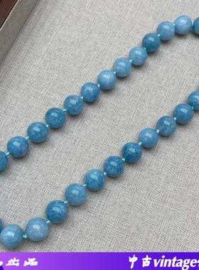 夏款冰冰凉天然石12M手工串珠蓝色项链小众颈链轻奢百搭锁骨链