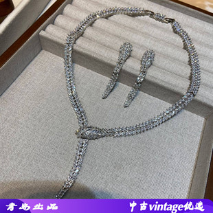 奢华重工粉色派对舞会演出白色微镶耳环聚会礼服搭配优雅耳饰套装