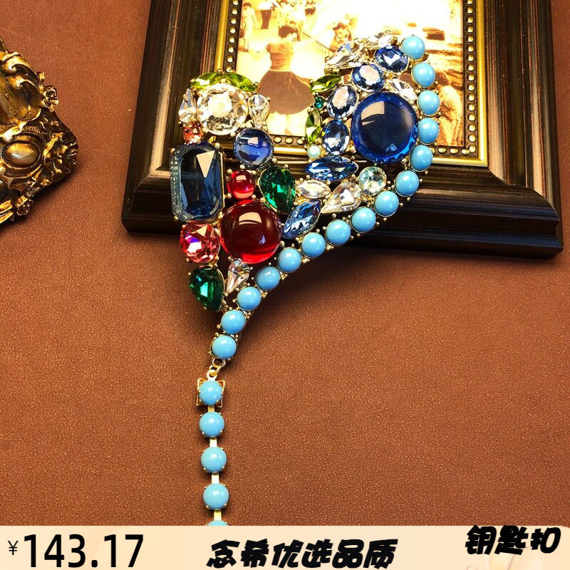 欧美气质高档合金水钻爱心时尚胸