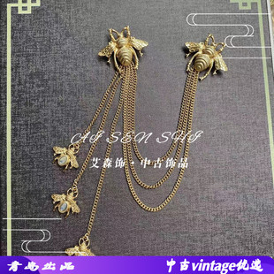 设计感流苏蜜蜂胸针 简约气质胸针西装 胸针 时尚 饰胸针 大衣个性 装
