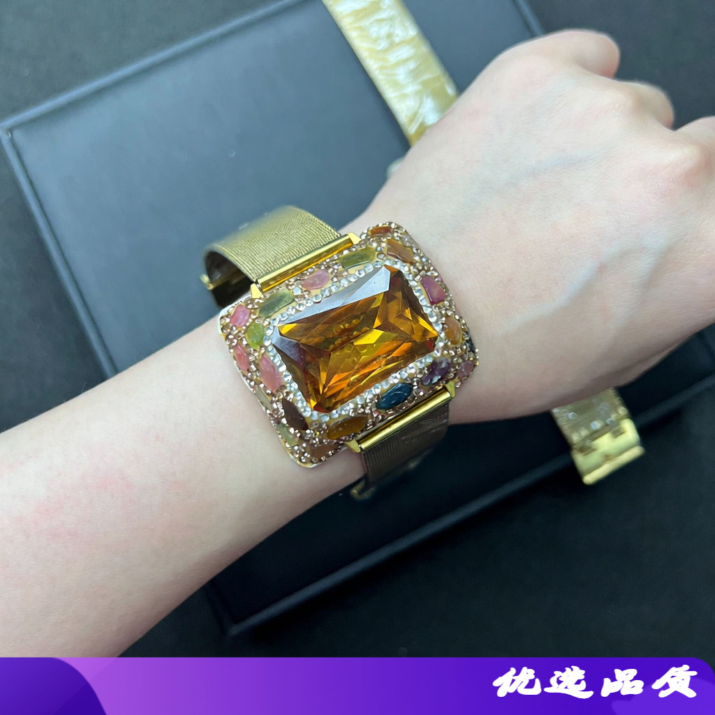 新款苏丹石变色手链手工镶嵌原石