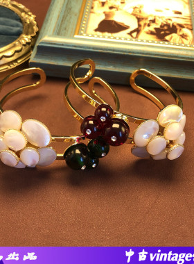 西洋中古铜镀18真金复古金色花朵