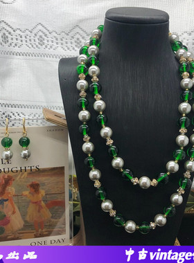 其他复古宫廷风琉璃珠珍珠长项链