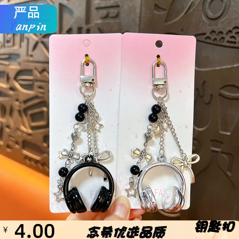 高颜值耳机音乐风爱心蝴蝶结包包