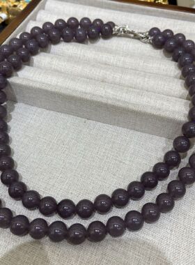新中式高级灰色眼石手工串珠项链