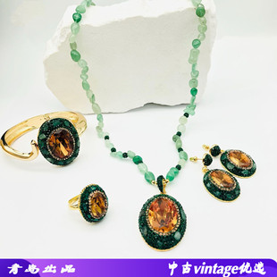 苏丹石光感变色项链戒指耳环手镯四件套女士饰品厂家