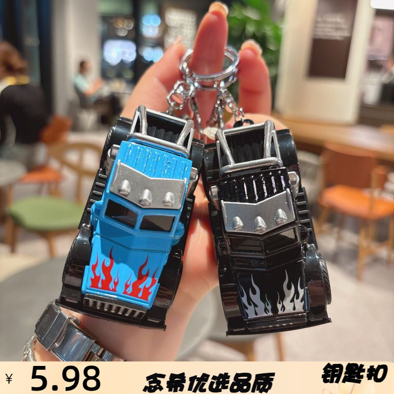 卡通迷你回力擎天柱小汽车钥匙扣