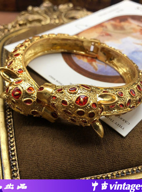 复古手环镀真金小鹿设计珐琅釉斑