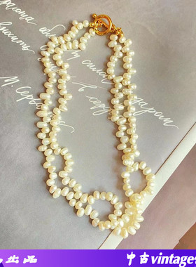新款米粒淡水珍珠项链法式单层