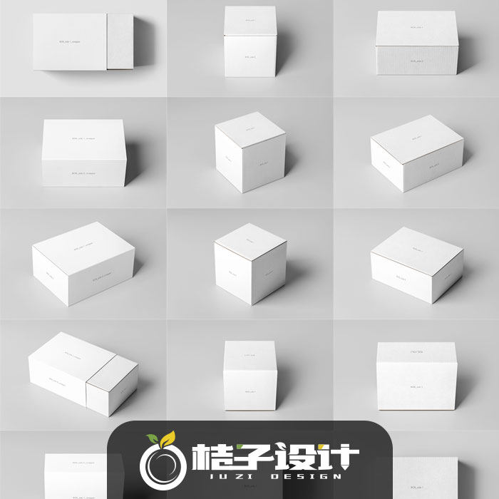 ps样机482 方形瓦楞纸盒子礼物礼品礼盒包装设计ps样机贴图素材