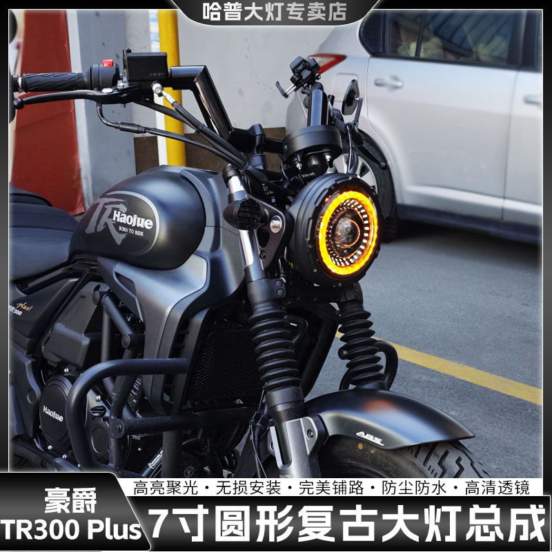 豪爵TR300plus改装大灯猪头罩