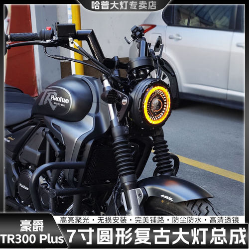 豪爵TR300plus改装大灯猪头罩