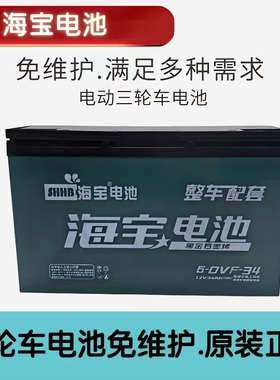 海宝电动车二三轮车电池 12V48V60V7212a32A34A45A58安铅酸干电池